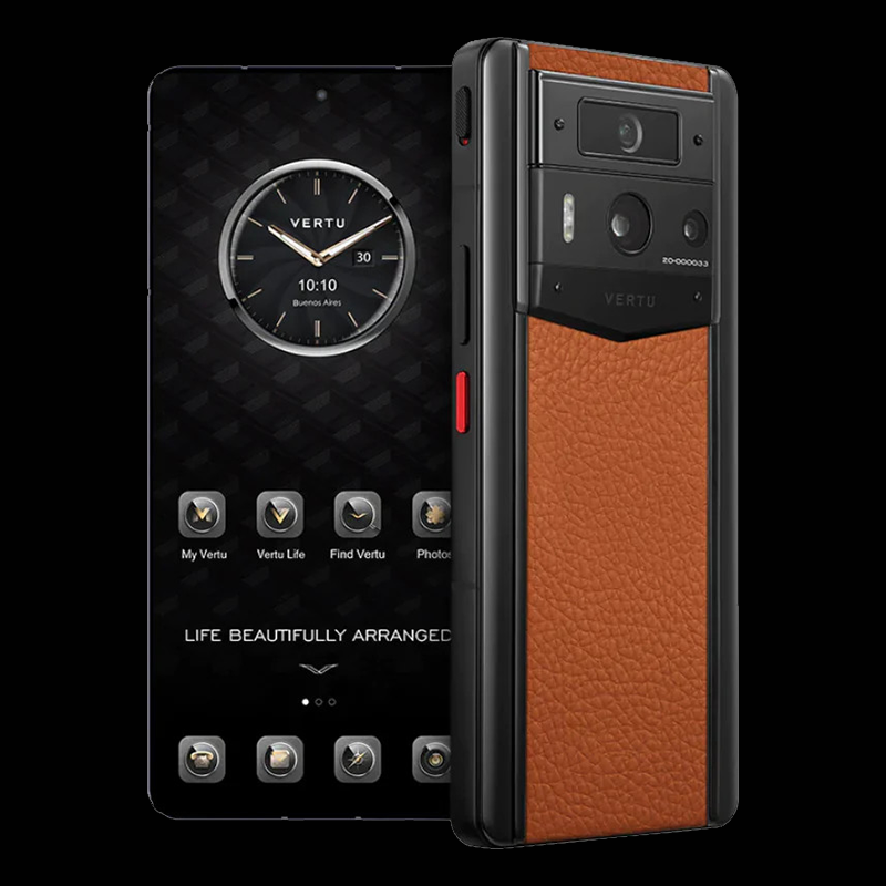 METAVERTU 2ND GENERATION CALF LEATHER WEB3 AI PHONE - ORANGE