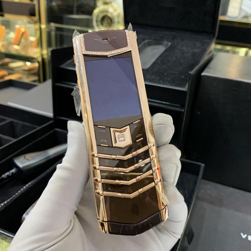 VERTU SIGNATURE S ROSE GOLD CHOCOLATE MIX DIAMOND - 400.000.000đ