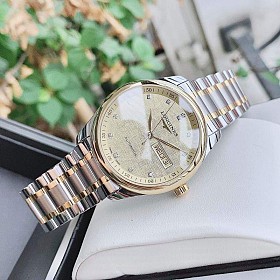 Đồng hồ nam Longines L2.755.5.38.7 mặt phên vàng hai lịch niềng vàng khối 18k mới 100% fullbox