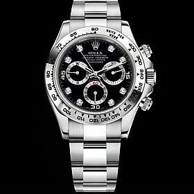 ĐỒNG HỒ NAM ROLEX COSMOGRAPH DAYTONA 116509 MẶT SỐ ĐEN NẠM KIM CƯƠNG