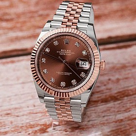 ĐỒNG HỒ ROLEX DATEJUST II 126331 CŨ MẶT CHOCOLATE DEMI VÀNG HỒNG 18K