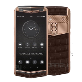 Vertu Aster P Rose Gold Brown Alligator