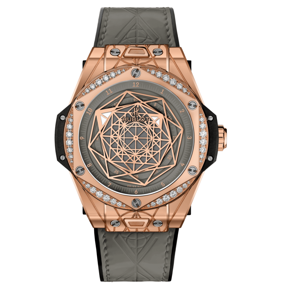 HUBLOT BIG BANG ONE CLICK SANG BLEU KING GOLD GREY DIAMONDS (LƯỚT 99%)