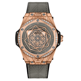 HUBLOT BIG BANG ONE CLICK SANG BLEU KING GOLD GREY DIAMONDS (LƯỚT 99%)