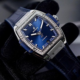 ĐỒNG HỒ NAM HUBLOT SPIRIT BIGBANG DIAMOND XANH NAVI LƯỚT FULLBOX 665.NX.7170.LR.1204