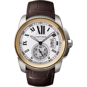 ĐỒNG HỒ CARTIER CALIBRE STEEL & 18K ROSE GOLD SILVER DIAL 42MM W7100039 3299