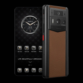 METAVERTU 2ND GENERATION CALF LEATHER WEB3 AI PHONE - BROWN