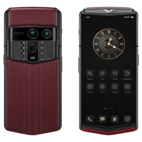 Vertu Agent Q-Black Regular Set-Wine Red Quilted Stitch Pure Wine Red Calf-1TB-HW