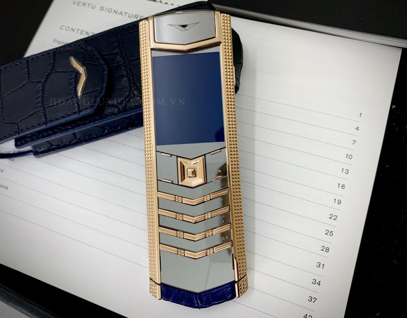 Vertu Signature S Cloud De Paris Rose Gold Navy Aligator - Hoàng Luxury Vertu Signature S Cloud De Paris Rose Gold Navy Aligator - Hoàng Luxury